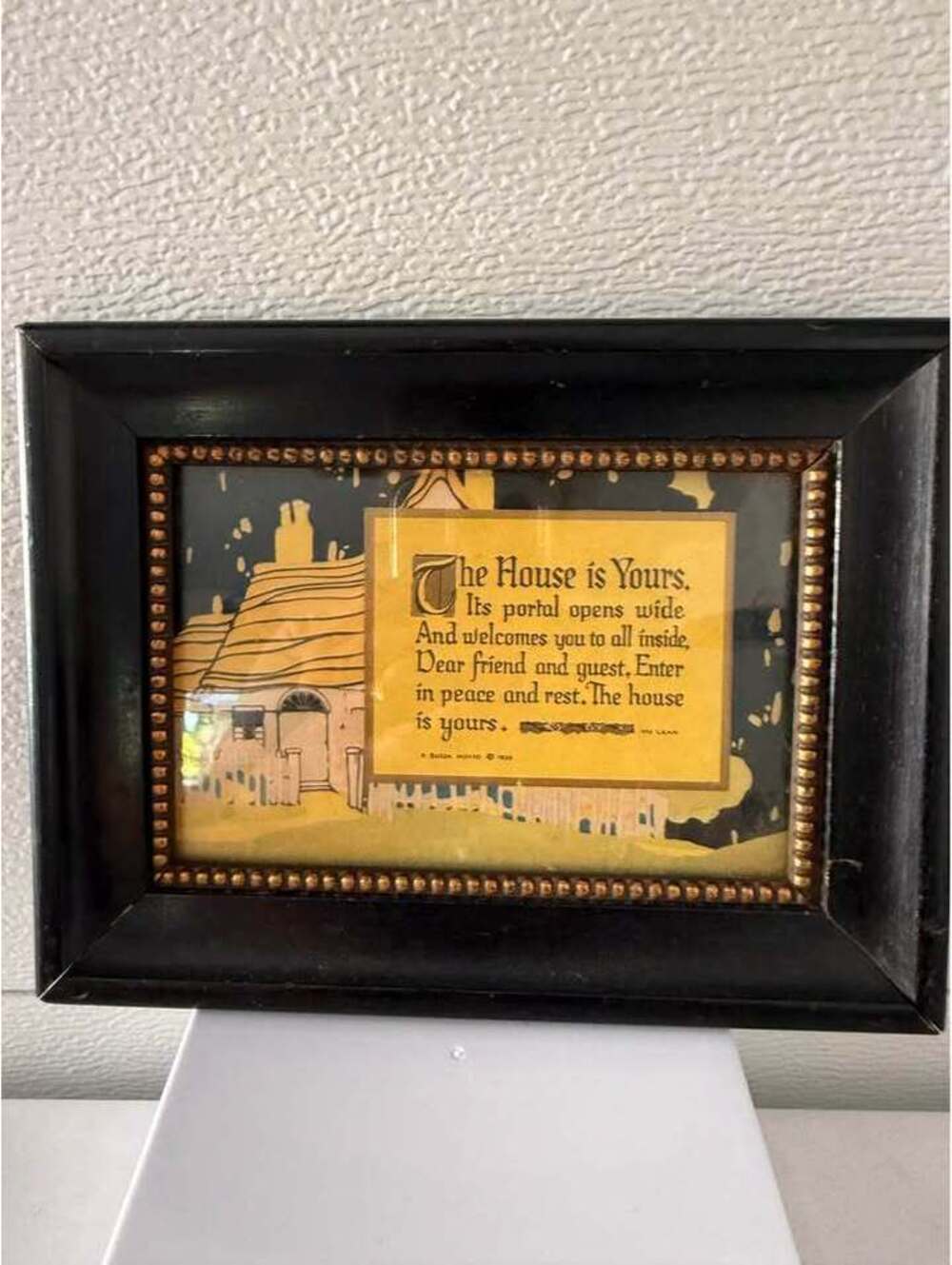 Vintage Buzza Motto 'The House is Yours' Framed Poem by McLean